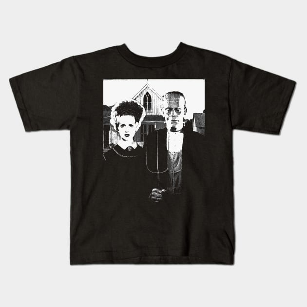 Frankenstein Gothic Kids T-Shirt by LordNeckbeard